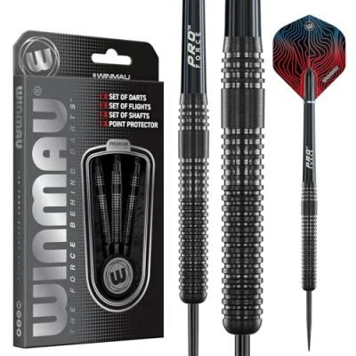Immagine di WINMAU Solaris Pro Specialist Freccette in tungsteno con punta acciaio da 21 grammi, alette e alberi (steli)