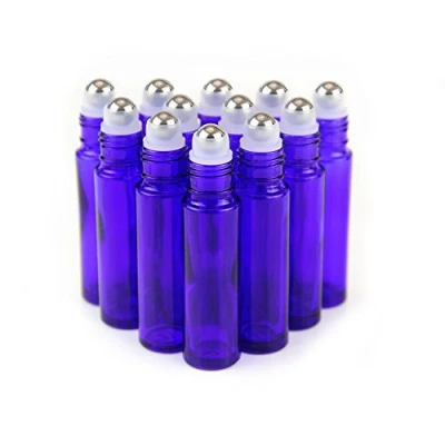 Immagine di YIZHAO Roll On Vuoto per Oli Essenziali,Profumi,10 ml Blu Bottiglie Vuote in Vetro, con Sfera Acciaio Inossidabile 24 PCS