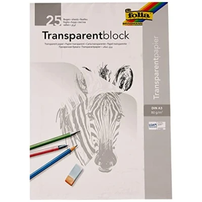 Immagine di Rayher 8147900 blocco carta trasparente, 80 g/m2, 25 fogli, formato A3