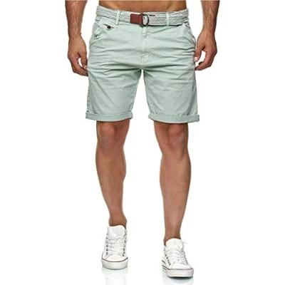 Immagine di Indicode Conor Bermuda da uomo con cintura, 100% cotone, vestibilità regolare Spray surf S