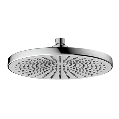 Immagine di WENKO Soffione doccia a pioggia Ultimate Shower Ø 25 cm soft rain, 284 ugelli per un getto d’acqua delicato e intenso con collegamento universale ½“, adatto riscaldatore di flusso, cromato/bianco