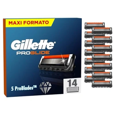 Immagine di Gillette Fusion 5 Proglide Lamette da Barba, 14 Ricambi (da Lame), Delicatezza Insuperabile con Tecnologia Flexball, Fino a 1 Mese di Rasatura Lametta