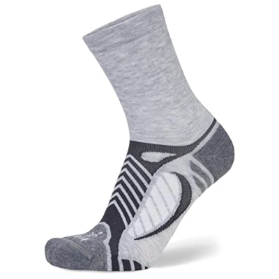 Immagine di Balega Unisex Ultralight Crew Calzini da corsa, Grigio/Bianco, Large,EU Dimensione 43 45.5