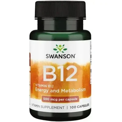 Immagine di Swanson B 12 con Folato, vitamina B12 e acido folico, gusto fragola, 100 pastiglie