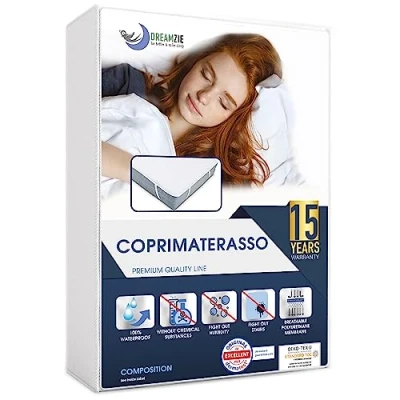 Immagine di Dreamzie Coprimaterasso 100x200 cm (confezione da 2) OEKO TEX Traversa Salvapipi 4 Angoli Elastici Impermeabile Per Materasso 100 x 200