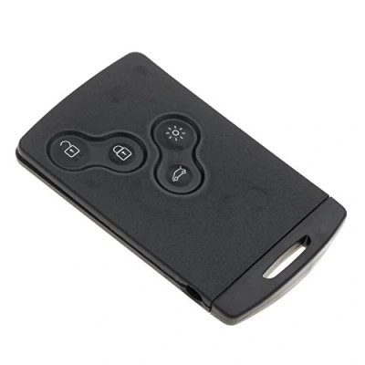 Immagine di JONGO Guscio per Scheda Chiave Elettronica Compatibile con Renault Koleos, Clio 4, Laguna 3, Megane 3 e Scenic Custodia Vuota Plip Smartcard Macchina Vivavoce Telecomando 4 Pulsanti