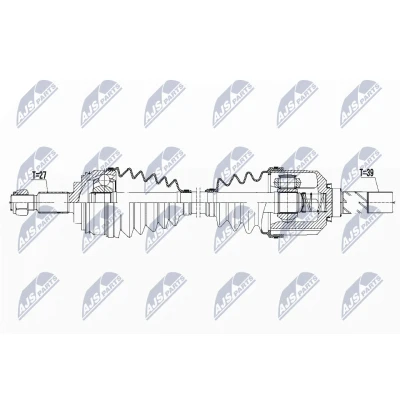 Immagine di NTY NPW RE 083 Albero motore / Semiasse Assale anteriore Sx 699 RENAULT: MEGANE 3 Coupe