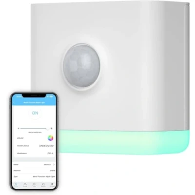 Immagine di THIRDREALITY Luce notturna multi funzione (Typ C), Ritorite Zigbee, 3 in 1 combo un sensore di movimento, RGB Color Night Light, luminosità 100% regolabile, Zigbee hub required