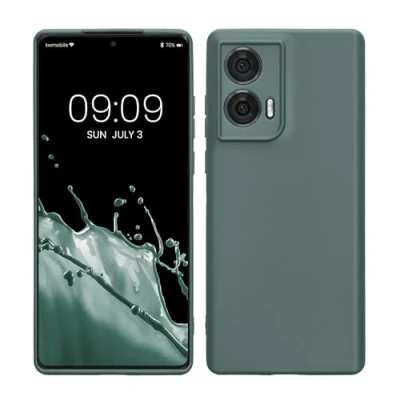 Immagine di kwmobile Custodia Compatibile con Motorola Edge 50 Fusion Cover Back Case per Smartphone in Silicone TPU Protezione Gommata verde blu
