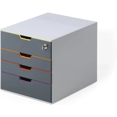 Immagine di Durable VARICOLOR 4 SAFE 7606 760627 Cassettiera Grigio DIN A4, C4, Folio, Letter Numero cassetti: 5