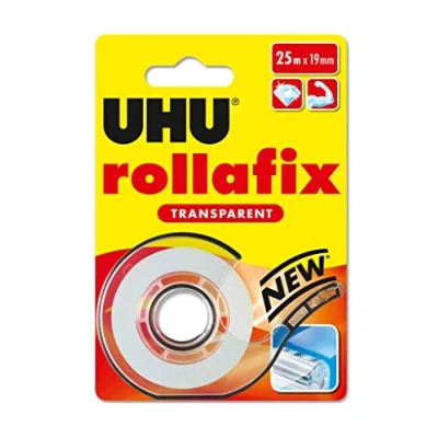 Immagine di UHU rollafix 36965 Nastro adesivo Trasparente (L x L) 25 m 19 mm 1 pz.
