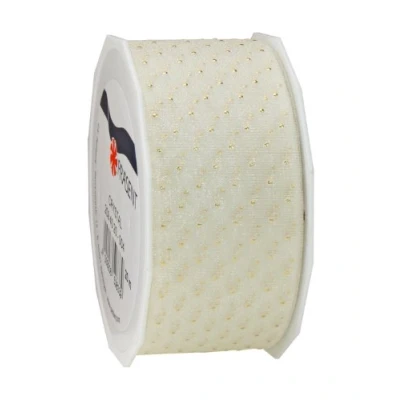 Immagine di Präsent Nastro in Organza, Crema, 40 mm Width, 20 m Length, unità