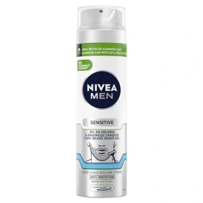 Immagine di NIVEA, Schiuma da barba + Gel barba, NIVEA Men Sensitive żel do golenia 3 dniowego zarostu 200ml (200 ml, barba)