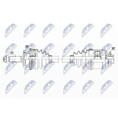 Immagine di NTY NPW HY 526 Albero motore / Semiasse Assale anteriore, anteriore Dx