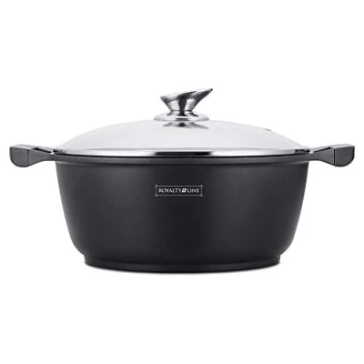 Immagine di Royal Line (RL GS26M Pentola con rivestimento in marmo e coperchio vetro, 26 cm)