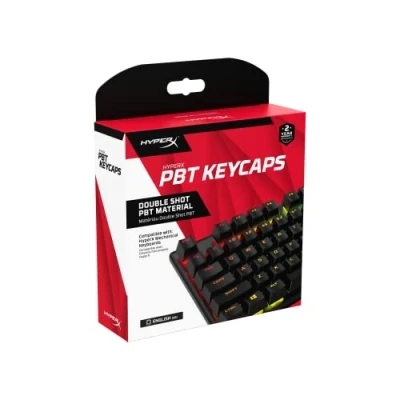 Immagine di HyperX PBT Copritasti, Set Completo di Tasti, Semitrasparenti, Realizzati in PBT, Resistenti a Usura, Attrito e Solventi, Font HyperX, Strumento Rimozione Layout Inglese, Nero
