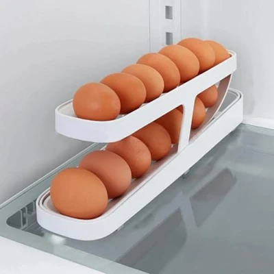 Immagine di RXKFIGX Contenitore Uova Frigorifero Porta Da Frigo doppio Strato Di Grande Capacità Portauova risparmiare Spazio Design A Scorrimento Per 12 14
