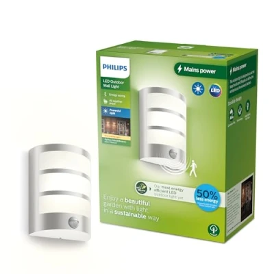 Immagine di Philips Python 8720169263772 Lampada LED da parete per esterno con rilevatore di movimento (monocolore) 3.8 W acciaio inox