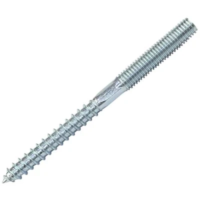 Immagine di AERZETIX Set di 10 vite a doppio filetto Prigioniero Punto Metallo/Legno con o senza tasselli Ø8x100mm Acciaio zincato Colore argento C44776