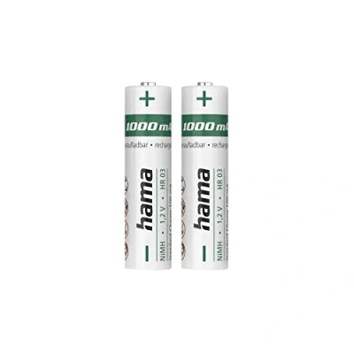 Immagine di Hama Batterie ricaricabili AAA 1,2 V, 1000 mAh, NiMH (2 pzz)