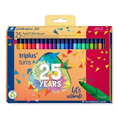 Immagine di STAEDTLER 323 C25 TA Triplus Colour Limited Edition Penna con punta in fibra di colore 1,0 mm, confezione da 20 + 5 pezzi