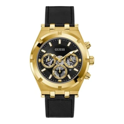 Immagine di Guess watches continental orologio Uomo Analogico Al quarzo con cinturino in Pelle di vitello GW0262G2