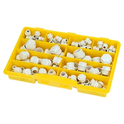 Immagine di Kalitec M12 M25 Set di 108 tappi ciechi colore grigio I Nippli tenuta con filettatura esagonali in plastica a vite