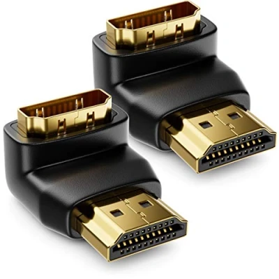 Immagine di deleyCON 2x Adattatore Angolare HDMI A 270 in Set Presa e Spina Tipo 4K Ultra HD UHD 3D Full 1080p HDR ARC Highspeed con Ethernet
