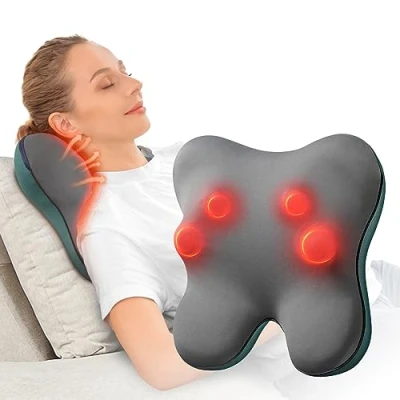 Immagine di Bob and Brad EZBack Massaggiatore Cervicale con Cordone, Schiena Profondo Massaggio Impastante e Funzione di Riscaldamento, Elettrici Shiatsu Cuscino Massaggiante Come Regalo