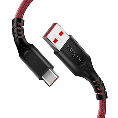 Immagine di Cavo Fasgear Warp Charge 30W per Oneplus 7 Pro 7T, 1.8m di ricarica da USB C Fast Nylon Sincronizzazione dati intrecciata tipo 6T 6 5T (1,8m, Rosso)