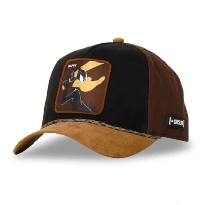 Immagine di Capslab Daffy Duck Looney Tunes Pelle Scamosciata Nero Marrone Berretto Regolabile con Snapback
