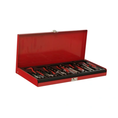Immagine di ENERGY NE00154 Kit attrezzi per filettare M5x0.8x6.7, M6x1.0x10.8, M8x1.25x10.8, M10x1.5x13.5, M12x1.75x16.3 131 Cassetta di metallo