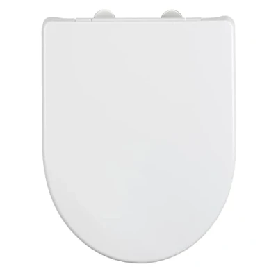 Immagine di WENKO Copri water Sindia fino a 300 kg, abbassamento automatico Easy Close e attacco in acciaio inossidabile igienico Fix Clip 1 pulsante, plastica infrangibile Duroplast, 36,5 x 46,5 cm, bianco