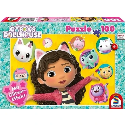 Immagine di Schmidt Spiele 56475 Puzzle con brillantini, Gabbby e i suoi amici, 100 pezzi