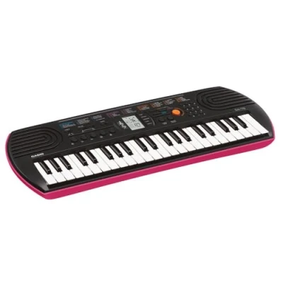 Immagine di Casio Musical Instruments SA 78 Mini Tastiera polifonica ad 8 Voci e 44 tasti, Nero/Rosa
