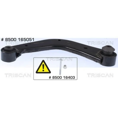 Immagine di TRISCAN 8500 165051 Braccio oscillante, Sospensione ruota con cuscinetto in gomma oscillante triangolare