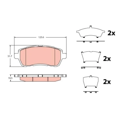 Immagine di TRW GDB2404 Kit pastiglie freno Non predisposto per contatto segnalazione usura con accessori FORD: FIESTA 6, 6 Van