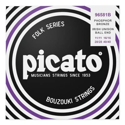 Immagine di Picato 96581B Bouzouki Irish Unison Tuning Ball End String, Set di 8 Pezzi