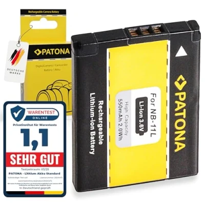 Immagine di PATONA Batteria Ricambio per Canon NB 11L 11LH NB11L Batterie Compatibile con Ixus 125 HS 135 240 PowerShot A3500 A4000 A2300 A2400 A2500 A2600 A3400