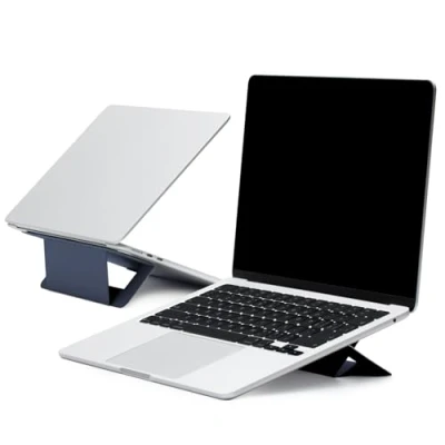 Immagine di MOFT supporto per computer portatile, adesivo la dissipazione del calore, con 2 angoli di visione regolabili, pieghevole e compatibile laptop da 11 a 16 pollici, blu navy