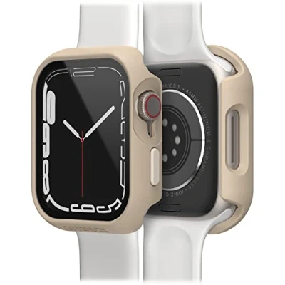Immagine di Otterbox Bumper Eclipse con Protettore Schermo in Vetro Temperato Integrato per Apple Watch Series 9/8/7 45mm, antishock e Cadute, Protettivo Bordi dell&#039; Watch, Beige