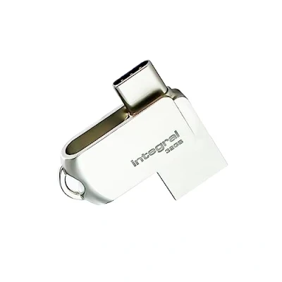 Immagine di Integral 32GB 360 Dual USB 3.0 Tipo C &amp; A Flash Drive con involucro in metallo solido, velocità di trasferimento veloce e Plug Play