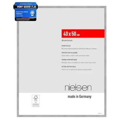 Immagine di nielsen cornice in alluminio Atlanta, 40x50 cm, Struttura argento opaco