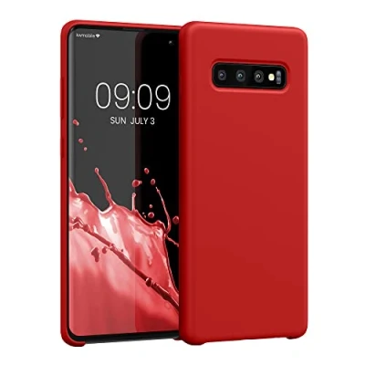 Immagine di kwmobile Cover per Samsung Galaxy S10 Plus / S10+ Custodia Back Case Smartphone in Silicone TPU Protezione Gommata rosso classico