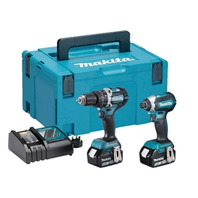 Immagine di Makita DLX2180TJ 18 V Li ion LXT Brushless 2 Piece Kit Complete with x 5.0 Ah Batteries and Charger in a Stacking Case