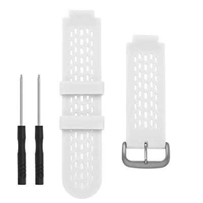 Immagine di ECSiNG Cinturino Per Orologio In Silicone Compatibile Con Garmin Approach S2 /S4 I Tracker Di Attività Bracciale Ricambio A Sgancio Rapido Bianco