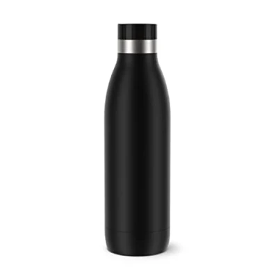 Immagine di Emsa, Borraccia BluDrop, Capacità 0.7L, Termica In Acciaio Inox 18/10, 100 % Ermetica e Senza BPA con Chiusura Quick Press, Rivestimento Soft Touch, Colore Nero