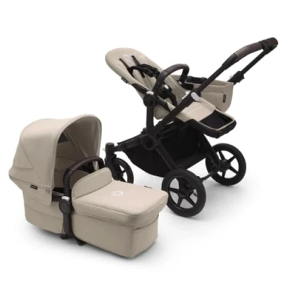 Immagine di Bugaboo Donkey 5 Mono, Convertibile in un Passeggino Doppio Affiancato, Design Migliorato, Seduta Reversibile, Guida a una Mano e Archiviazione Espandibile, Desert Taupe