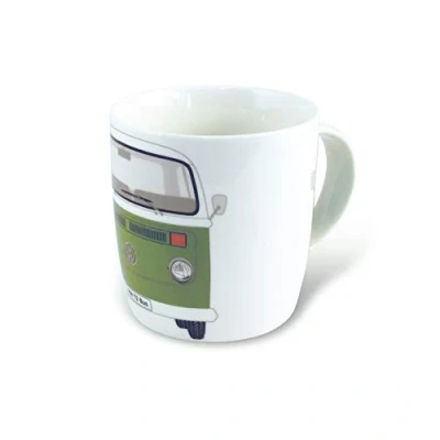 Immagine di Brisa VW Collection Volkswagen tazza in ceramica da tè, caffè, latte, cappuccino, T2 Bus design (BUS Fronte/Verde)
