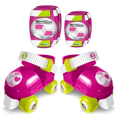 Immagine di Stamp Rosas 23 27 Set di pattini + gomitiere ginocchiere SKIDS CONTROL TAGLIA JS670035, rosa